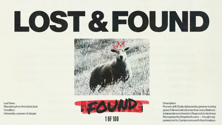 Lost sheep symbolizing vulnerability and the joy of being found, reflecting God's love and community care.