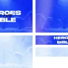 8052 heroes of the bible screen graphics "Biblical heroes stand before lions, symbolizing courage and faith in God, highlighted with vibrant blue tones."