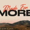 8056 made for more hd title slide "Bold text 'Made For More' over a serene mountain landscape, symbolizing faith, community, and spiritual growth."