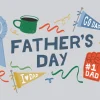 8105 fathers day hd title slide Celebrating Father's Day with symbols of love, appreciation, and community support for dads and father figures.