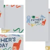8105 fathers day social graphics Colorful Father's Day celebration graphics with banners, ribbons, and messages celebrating dads and family love.
