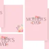 8107 mothers day social graphics Pink cards adorned with floral designs, celebrating Mother's Day, emphasizing love and community in faith.