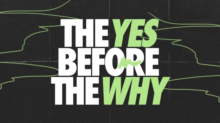 "Emphasizing faith and commitment: 'The Yes Before The Why' invites reflection on trust and purpose in spiritual journey."