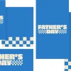 8118 fathers day social graphics Bold blue cards with "FATHER'S DAY" text, featuring checkerboard patterns, celebrating family and community.