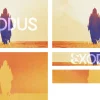 8128 exodus screen graphics Silhouetted figure walking in a desert landscape, with "EXODUS" prominently displayed, evoking themes of faith and journey.