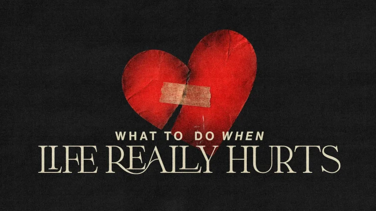 Red heart with a bandage, symbolizing healing and hope, accompanied by text about coping with life's challenges.