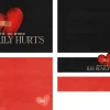 8133 when life really hurts screen graphics Red hearts with bandages on a dark background, conveying themes of healing and hope in times of pain and struggle.