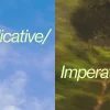 8162 indicative imperative hd title slide Sky and nature imagery with the words "Indicative" and "Imperative," symbolizing faith and action in spiritual life.