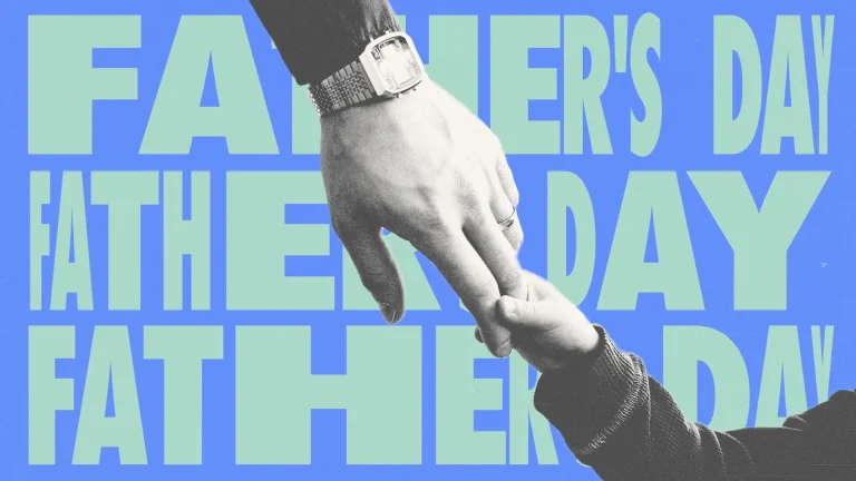 Hands of a father and child connect, symbolizing love, guidance, and faith on Father's Day.