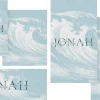 8227 jonah social graphics Waves crashing with the name "Jonah," symbolizing faith, obedience, and God's mercy in biblical teachings.