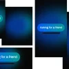 8237 asking for a friend social graphics Bright blue text bubble reads "Asking for a friend" against a dark gradient background, inviting community engagement and support.