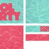 8243 pool party screen graphics Bright turquoise water with bold pink text reading "POOL PARTY," evoking community and joyful fellowship.