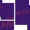 8289 the gospel of john social graphics Purple covers display "the gospel of JOHN" in vibrant orange, symbolizing faith and spiritual exploration in worship.