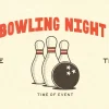 8297 bowling night hd title slide Bowling night event for community fellowship and fun, featuring bowling pins and a ball, encouraging connection and joy.