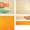 8299 youth pickleball night screen graphics Youth Pickleball Night event graphic featuring vibrant sunburst designs, promoting community and fellowship through sports.