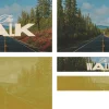 8338 the walk screen graphics A scenic road through lush forests, highlighting "The WALK" for spiritual journeys and community faith.