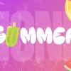8340 summer picnic hd title slide Colorful summer fruits and popsicles surround the word "SUMMER," symbolizing joy and community in faith-based gatherings.