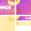 8340 summer picnic screen graphics Bright, colorful summer-themed design featuring fruits and popsicles, symbolizing joy, community, and fellowship in faith.