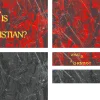8369 what is a christian screen graphics Red and black graphic featuring the text "What is a Christian?" with biblical figures engaged in conversation, symbolizing faith and community.