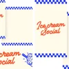8374 ice cream social social graphics Brightly colored flyers promote an Ice Cream Social, inviting community fellowship and joyful connection.