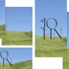 8375 the book of john social graphics The Book of John displayed over serene green hills and a clear blue sky, symbolizing faith and spiritual growth.