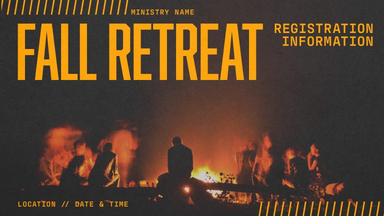 Gathering around a warm campfire, community members connect during a fall retreat, fostering faith and fellowship.