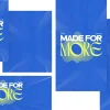 8494 made for more social graphics Bright blue background with bold text "MADE FOR MORE," emphasizing community and spiritual growth in faith.