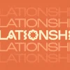 8538 relationships hd title slide Warm orange background features the word "RELATIONSHIPS" in bold, emphasizing community and connection in faith.