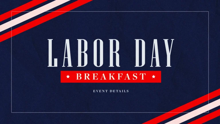 Labor Day Breakfast invitation, fostering community and fellowship through shared meals and service.