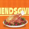 8546 friendsgiving hd title slide Celebration of community and gratitude with a festive meal, highlighting fellowship and togetherness in faith.