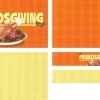 8546 friendsgiving screen graphics "Warm Friendsgiving invitation featuring a turkey dinner, celebrating community, gratitude, and fellowship."