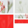 8554 life hack screen graphics Soft floral imagery with vibrant red accents, symbolizing life, faith, and renewal in worship and community.