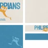 8577 philippians screen graphics Dynamic figures in motion with "Philippians" and "To Live is Christ" emphasize faith and community in action.