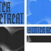 8588 winter retreat screen graphics Bold text reads "WINTER RETREAT" against blue and black abstract backgrounds, symbolizing community and spiritual renewal.