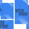 8588 winter retreat social graphics Bold text reads "Winter Retreat" on a vibrant blue background with flowing dotted patterns, symbolizing community and renewal.