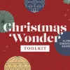 Christmas Wonder - Cover Modern minimalist Christmas design toolkit featuring geometric snowflakes, ornaments and seasonal shapes on a deep red background with white typography