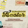 Easter Scrapbook - Cover Easter scrapbook church media kit preview showing vintage design elements including custom tags, word stamps, and Polaroid frames on graph paper background