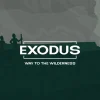 Exodus Way to Wilderness Title Slide This graphic, with its silhouette of the Israelites and Moses against the wilderness backdrop, is an evocative representation for sermons on the Book of Exodus, symbolizing the journey of faith and reliance on God's guidance.