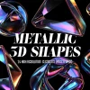 Metallic 3d Elements - Cover Metallic 3D Shapes