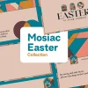 Mosiac Easter Collection - Cover Collection of Easter church media slides featuring Bible verses from John and Psalms with mosaic-style geometric designs and modern typography