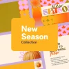 New Season Preview - Cover Collage of colorful church media designs for "New Season Collection" featuring autumn elements, scripture quotes, and geometric patterns