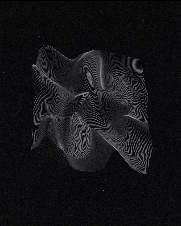 Abstract wave-like formation on a dark background, symbolizing spiritual movement and the dynamic nature of faith.