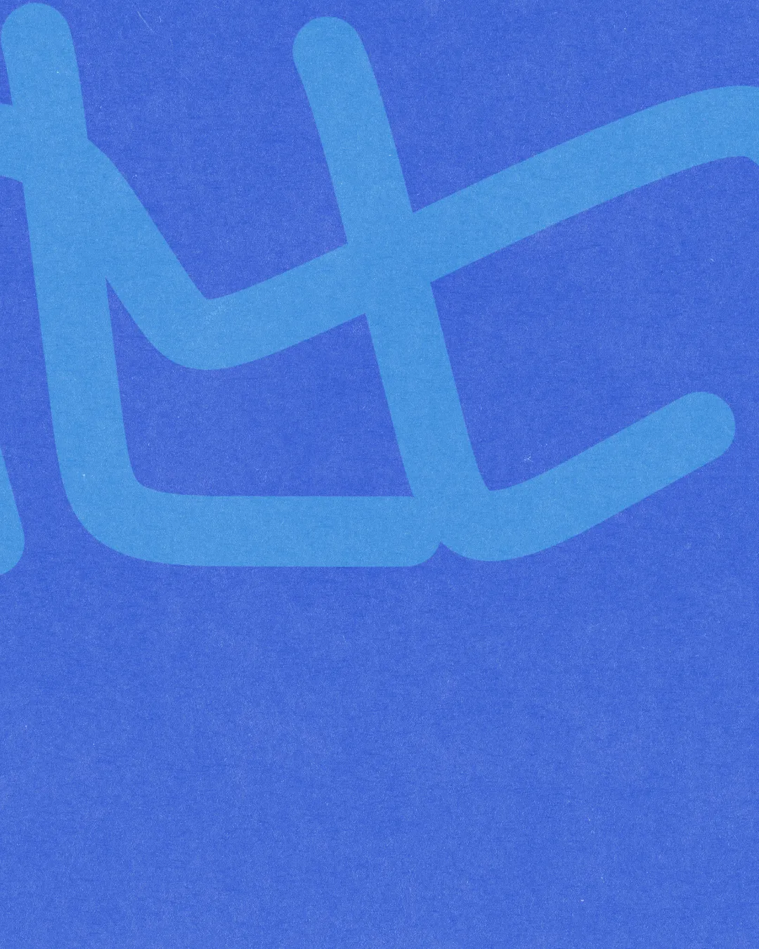 Bold blue background with flowing text, symbolizing unity and faith in a vibrant church community.