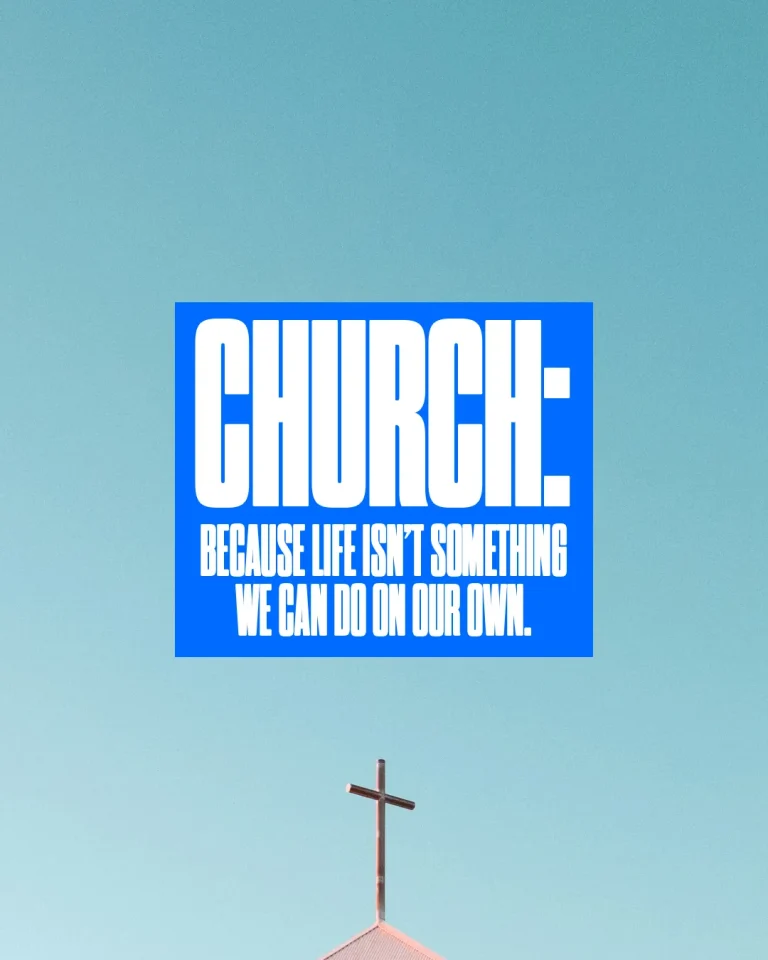 Church steeple with a cross against a clear sky, emphasizing community and faith in life's journey together.