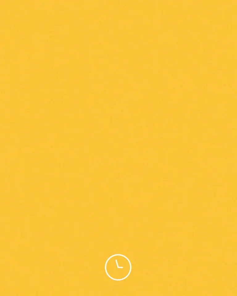 Bright yellow background with a clock icon, symbolizing time for worship and community gatherings in faith.