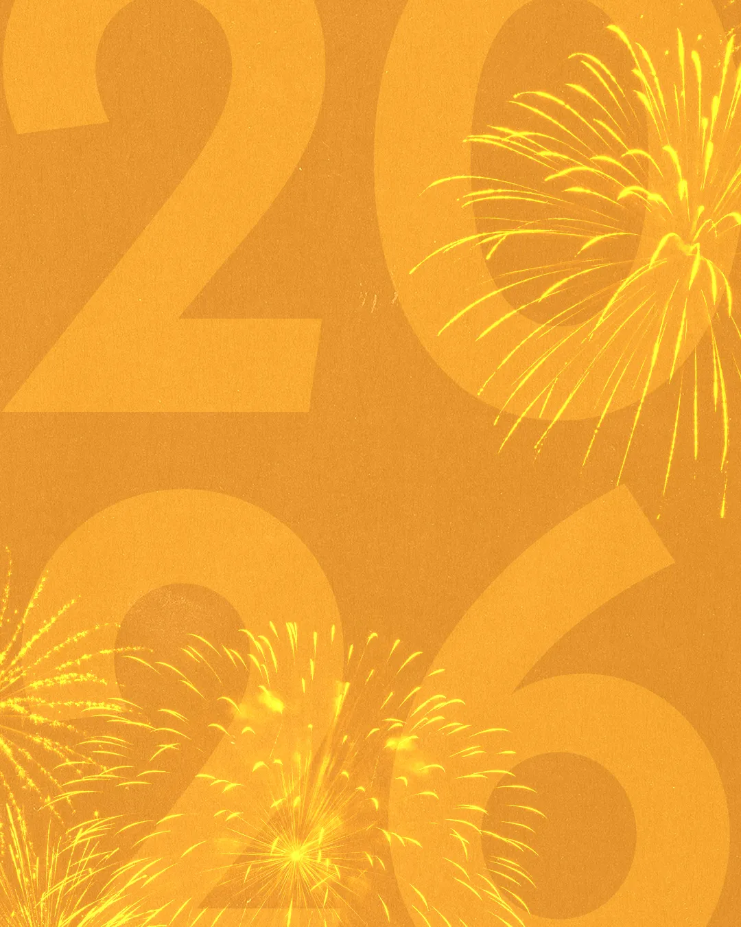 Celebratory fireworks against a warm orange background, symbolizing joy and new beginnings in faith and community.