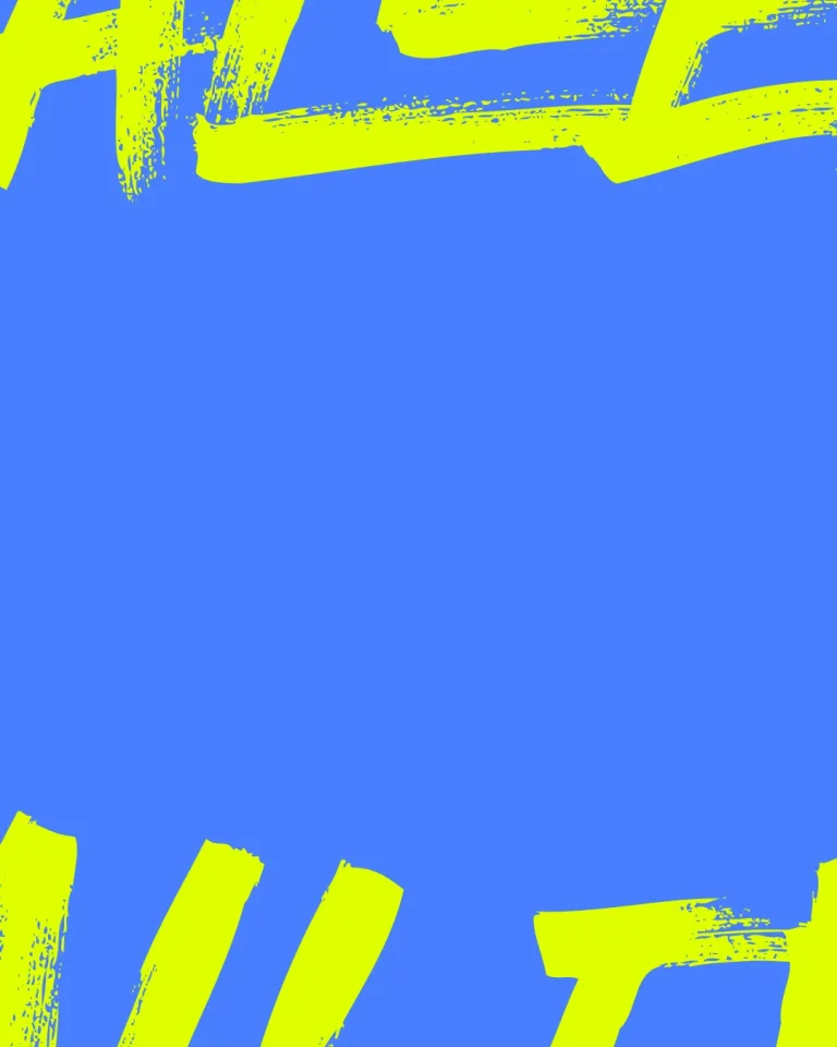 Bold, vibrant text on a blue background conveys a message of faith and community, inviting worship and service.