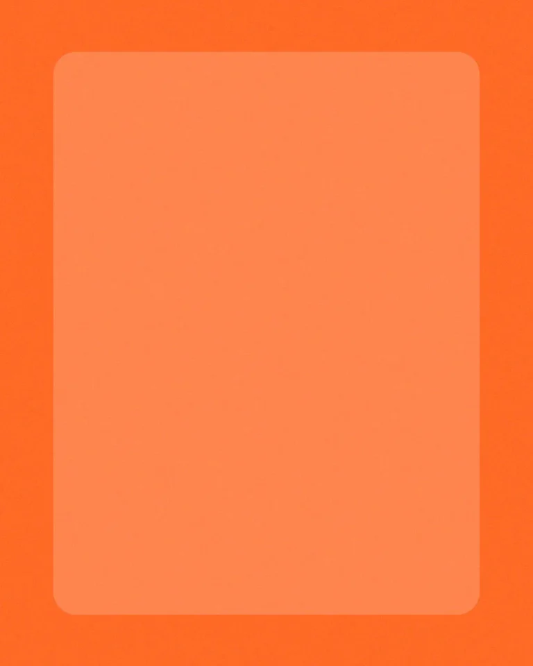 Bright orange background with a lighter orange rectangle, symbolizing warmth and community in faith and worship.