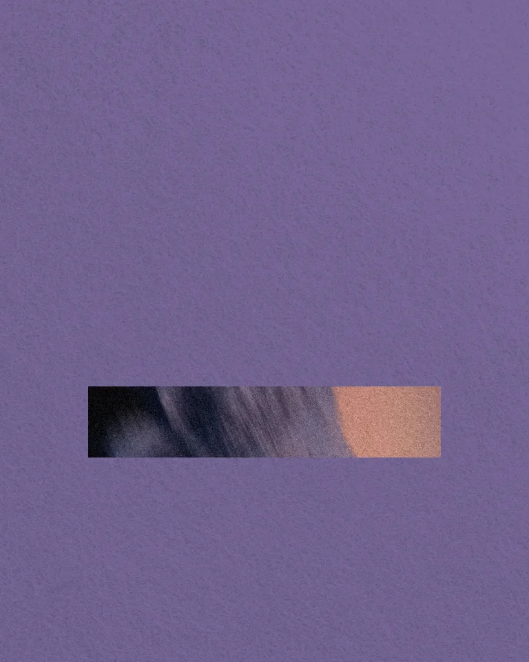 Soft purple background with a subtle horizontal band, evoking a sense of peace and spiritual reflection.