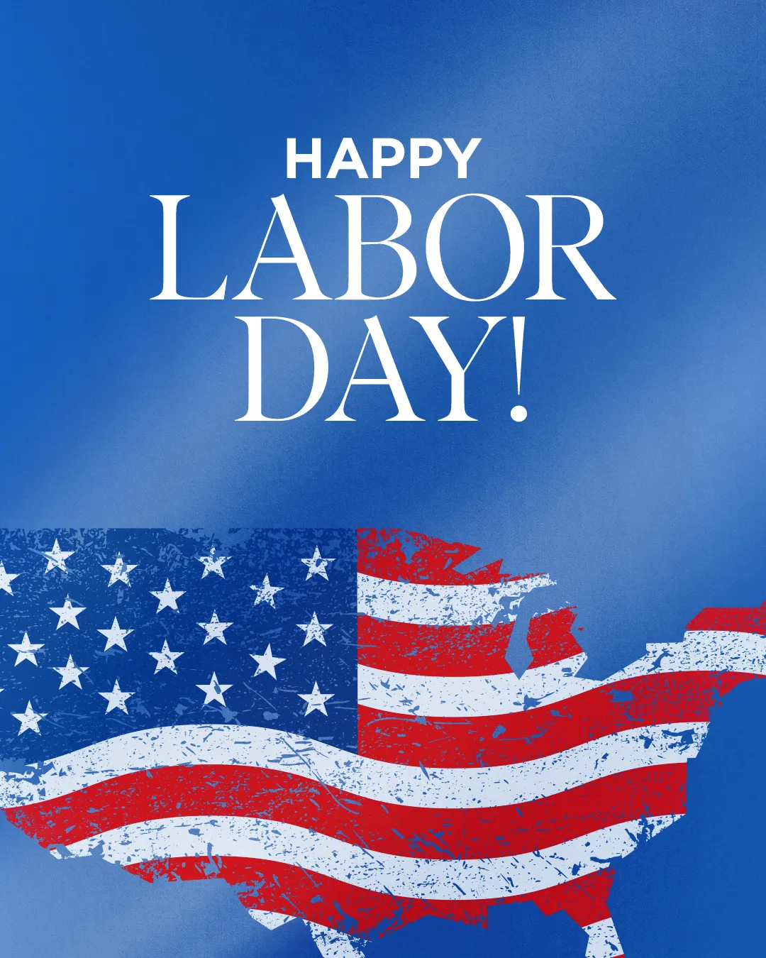 Celebrating community and service on Labor Day with a patriotic design featuring the American flag.